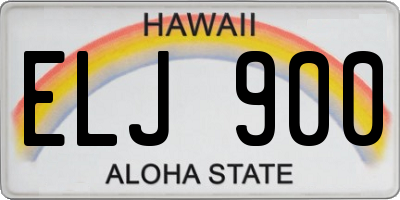 HI license plate ELJ900