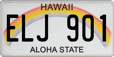 HI license plate ELJ901