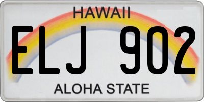 HI license plate ELJ902