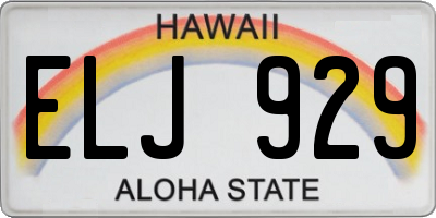 HI license plate ELJ929