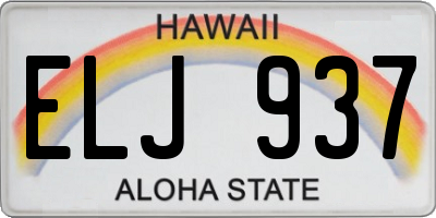 HI license plate ELJ937