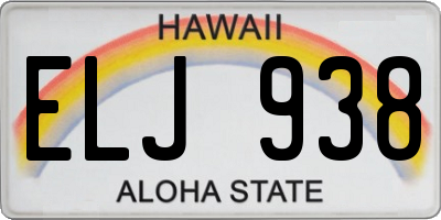 HI license plate ELJ938