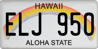 HI license plate ELJ950