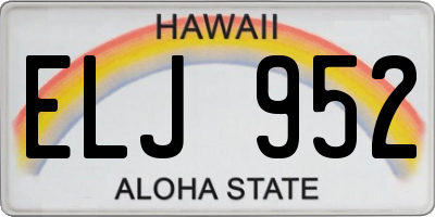 HI license plate ELJ952