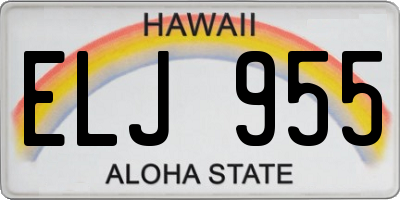 HI license plate ELJ955
