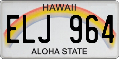 HI license plate ELJ964