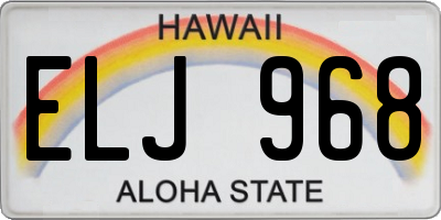HI license plate ELJ968