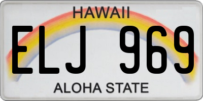 HI license plate ELJ969