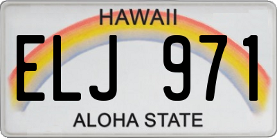 HI license plate ELJ971