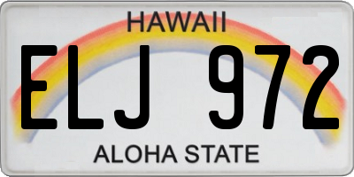 HI license plate ELJ972