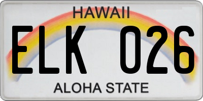 HI license plate ELK026