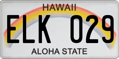 HI license plate ELK029