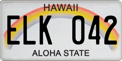 HI license plate ELK042