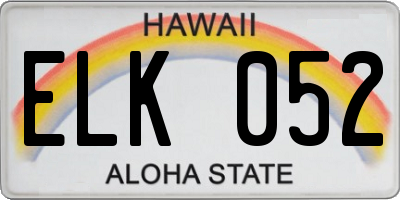 HI license plate ELK052