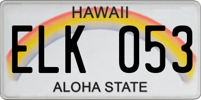 HI license plate ELK053