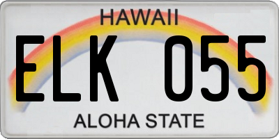 HI license plate ELK055