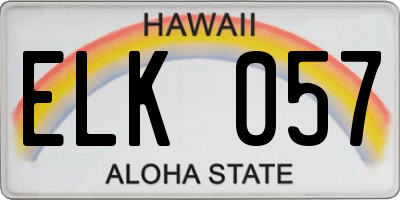 HI license plate ELK057