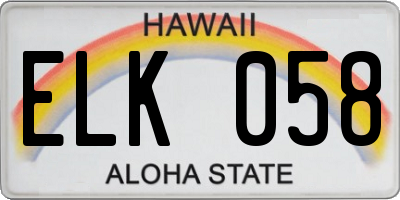 HI license plate ELK058