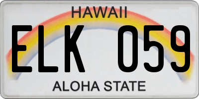 HI license plate ELK059