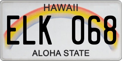 HI license plate ELK068