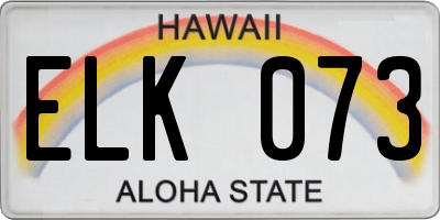 HI license plate ELK073