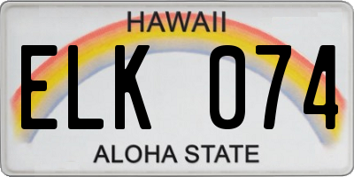 HI license plate ELK074