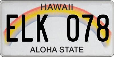HI license plate ELK078