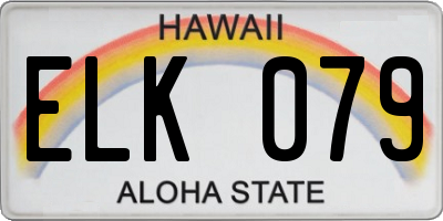 HI license plate ELK079