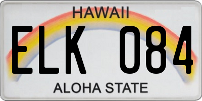 HI license plate ELK084