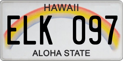 HI license plate ELK097