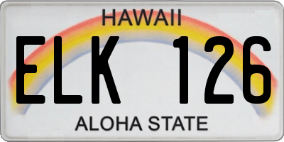HI license plate ELK126