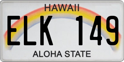 HI license plate ELK149