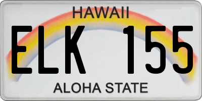 HI license plate ELK155