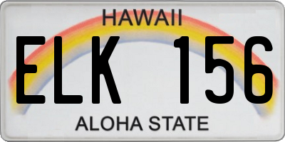 HI license plate ELK156