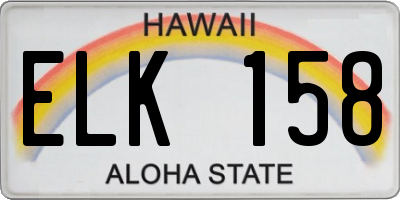 HI license plate ELK158