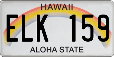 HI license plate ELK159