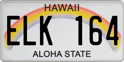 HI license plate ELK164