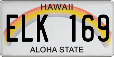 HI license plate ELK169