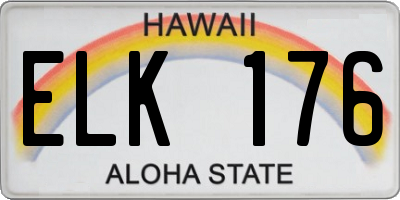 HI license plate ELK176