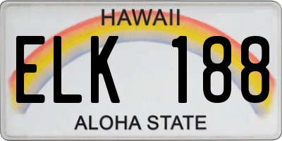 HI license plate ELK188