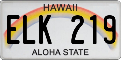 HI license plate ELK219