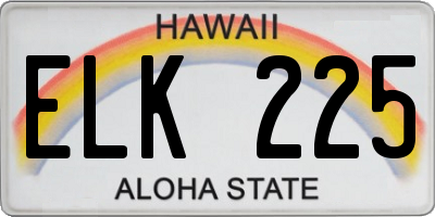 HI license plate ELK225