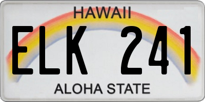 HI license plate ELK241
