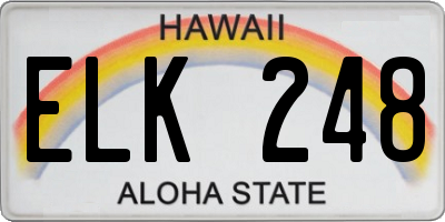 HI license plate ELK248