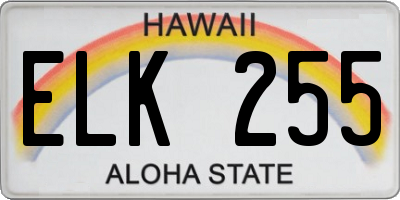 HI license plate ELK255