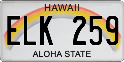 HI license plate ELK259
