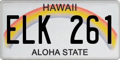 HI license plate ELK261