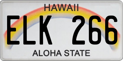 HI license plate ELK266
