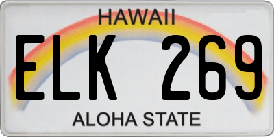 HI license plate ELK269