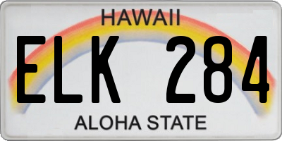 HI license plate ELK284